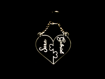 Llavero corazon grande junto