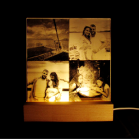 lampara collage madera